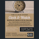 Classic Alarm Clock, Horologin Advertising Flyer<br><div class="desc">Classic Alarm Clock,  Horologe Advertising Flyer im Business Card Store.</div>