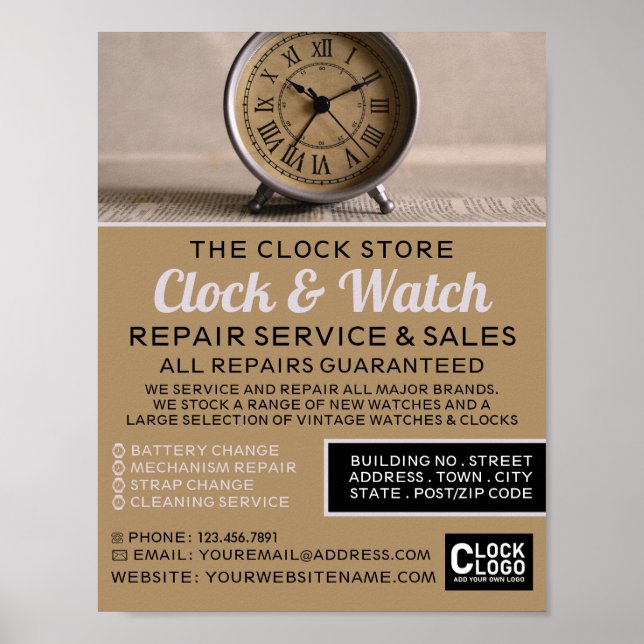 Classic Alarm Clock, Horologin Advertising Poster (Vorne)