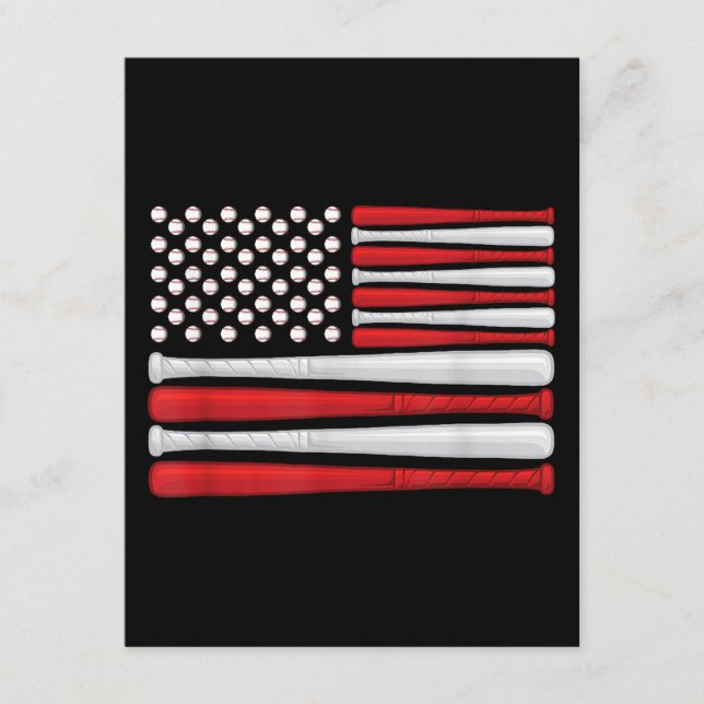 Classic American Baseball Flag - Vintager Baseball Begleitkarte (Vorderseite)