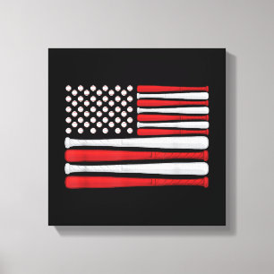 Classic American Baseball Flag - Vintager Baseball Leinwanddruck