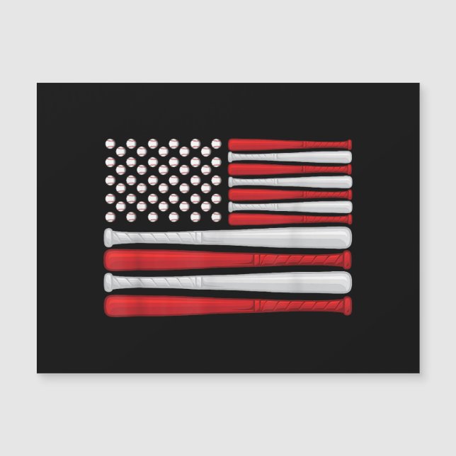 Classic American Baseball Flag - Vintager Baseball Magnetkarte (Vorderseite)