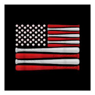 Classic American Baseball Flag - Vintager Baseball Poster