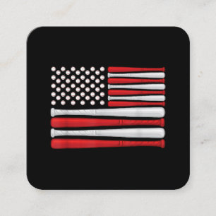 Classic American Baseball Flag - Vintager Baseball Quadratische Visitenkarte