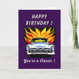 Classic American Car 1950er Lead Sled Birthday Karte
