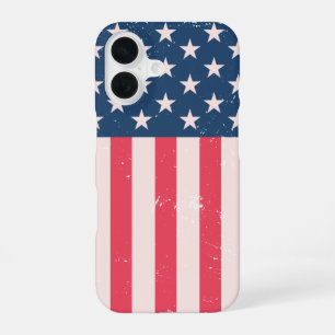 Classic American Flag Grunge iPhone 16 Hülle
