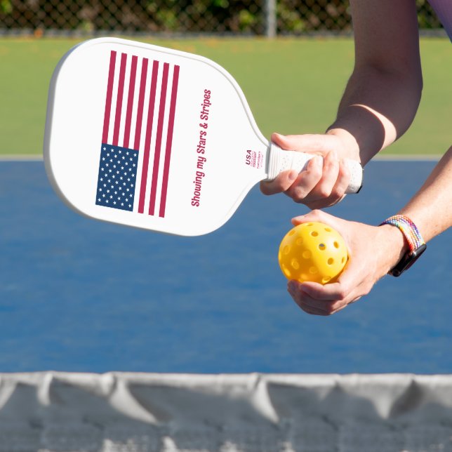 Classic American Flag mit Name Sprichwort Event Pickleball Schläger (InSitu)