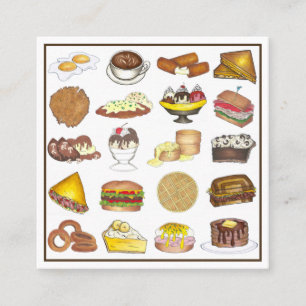 Classic American Lunch Counter Greasy Spoon Diner Quadratische Visitenkarte