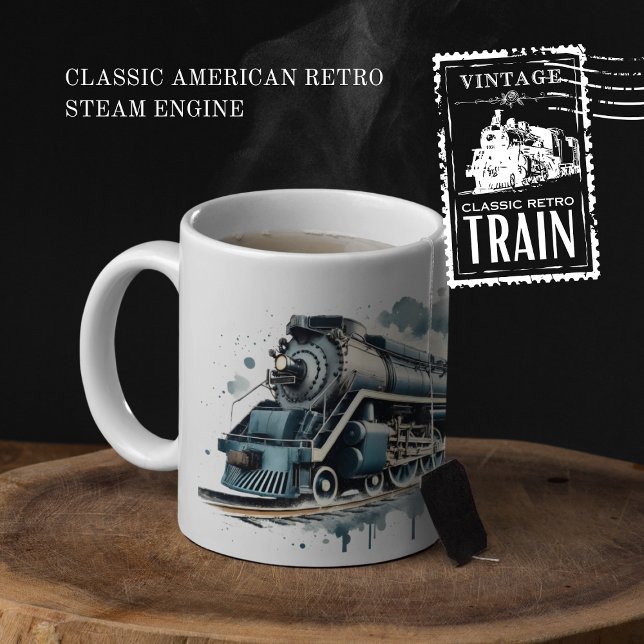 Classic American Retro Steam Motor Kaffeetasse (Classic American Retro Steam Engine cover from The Beekeeper Store)