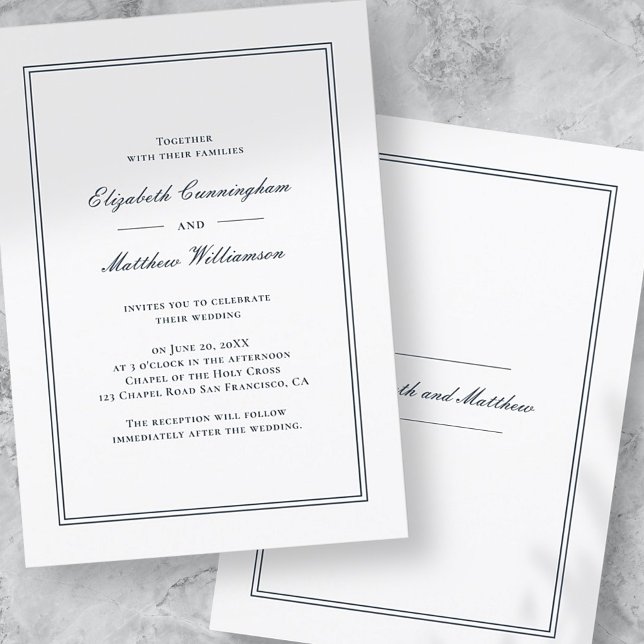 Classic and Simple Elegant Wedding Invitation Einladung (Von Creator hochgeladen)