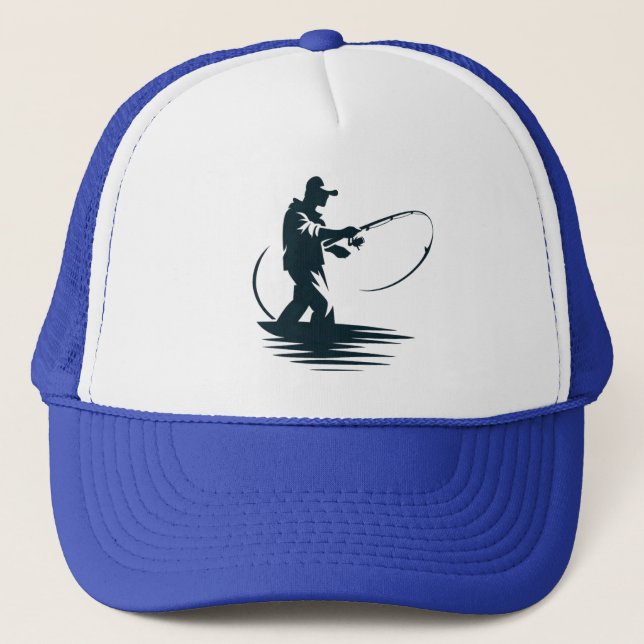 Classic Angler - Fisherman Silhouette Truckerkappe (Vorderseite)