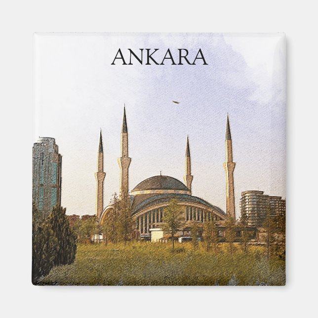 Classic Ankara Turkey Kocatepe Moschee Magnet (Vorne)