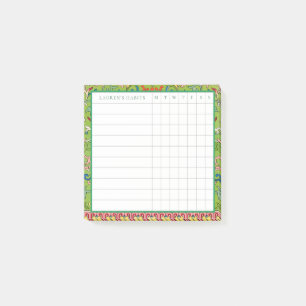 Classic Apple Green Chinoiserie Habit Tracker Post-it Klebezettel