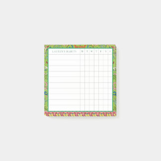 Classic Apple Green Chinoiserie Habit Tracker Post-it Klebezettel