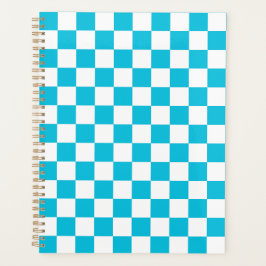 Classic aqua blue checkerboard planer