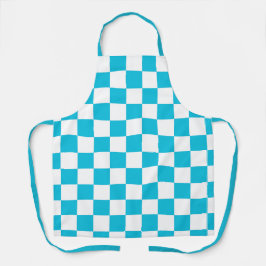Classic aqua blue checkerboard schürze
