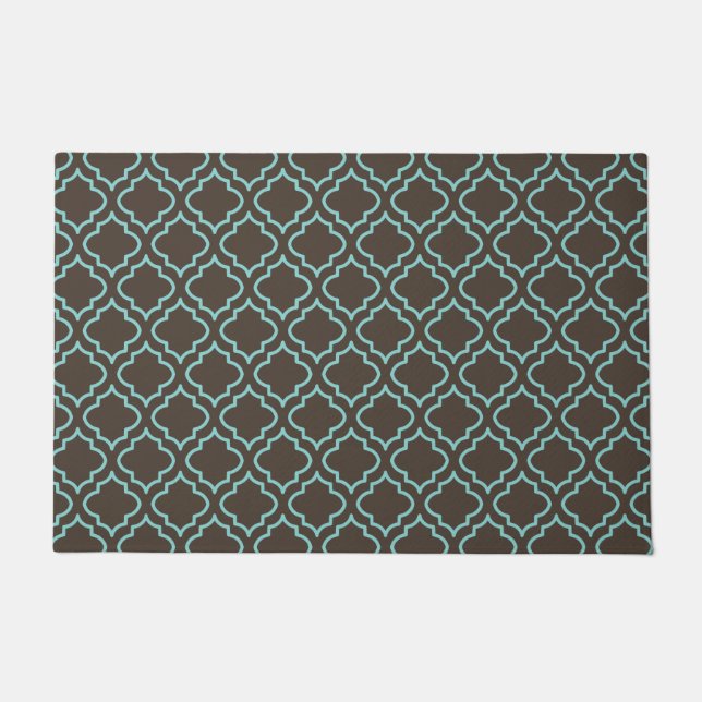 Classic Aqua Brown Doormat Rug Fußmatte (Vorderseite)