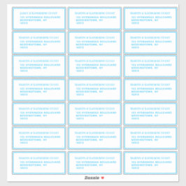 Classic Aqua Guest Mailing Labels 21 pro Blatt