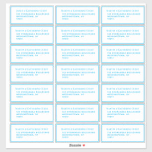 Classic Aqua Guest Mailing Labels 21 pro Blatt