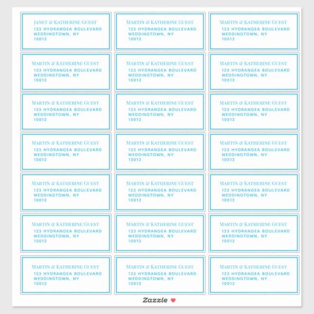 Classic Aqua Guest Mailing Labels 21 pro Blatt (Blatt)