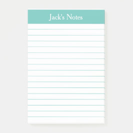Classic Aqua Lined Personalisierte Nachhinweise Post-it Klebezettel