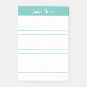 Classic Aqua Lined Personalisierte Nachhinweise Post-it Klebezettel