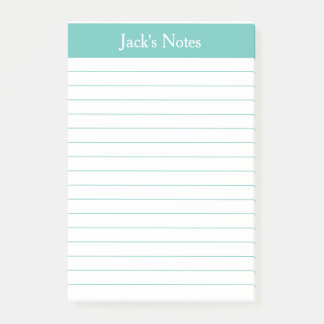 Classic Aqua Lined Personalisierte Nachhinweise Post-it Klebezettel