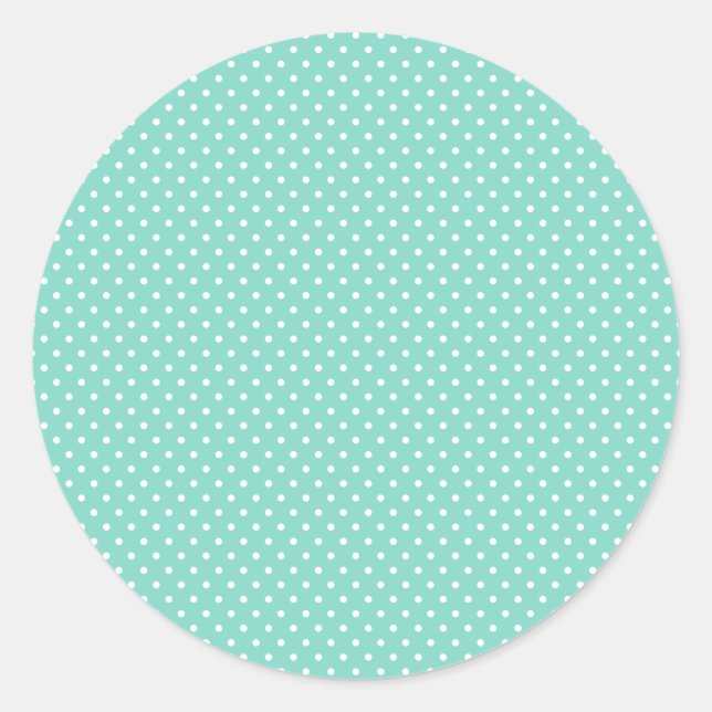 Classic Aqua und White Polka Dot Stickers (Vorderseite)