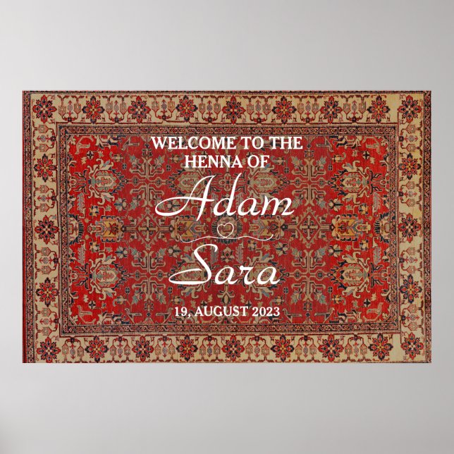 Classic Arabesque Rug Henna Welcome Party Poster (Vorne)
