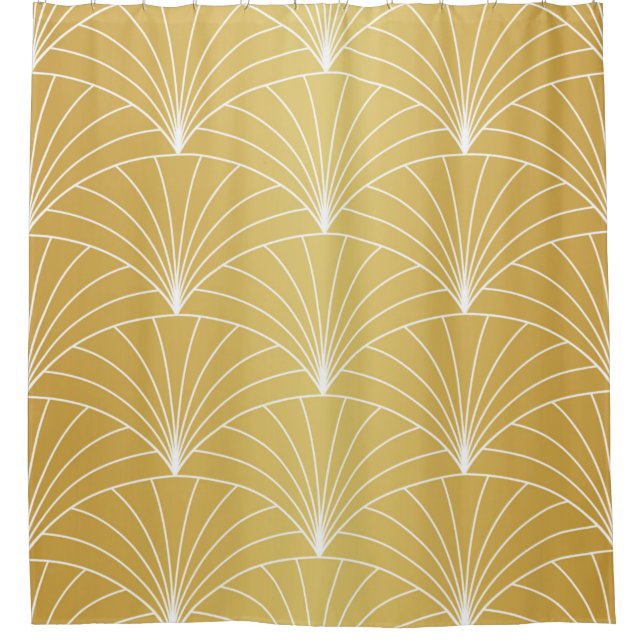 Classic Art Deco Seamless Pattern. Geometric Stili Duschvorhang (Vorderseite)