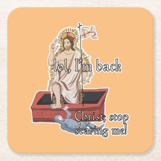 Classic Art Meme : Christ, hör auf, mich zu beänge Rechteckiger Pappuntersetzer