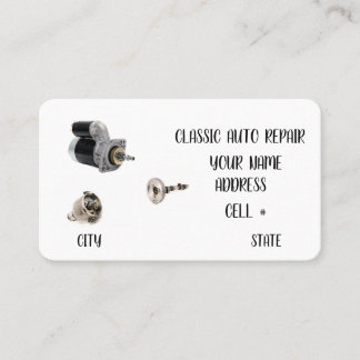 Classic Auto Repair Business Card Visitenkarte