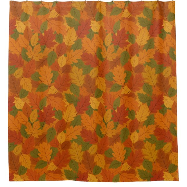 Classic Autumn/fall leaves patterned  Duschvorhang (Vorderseite)