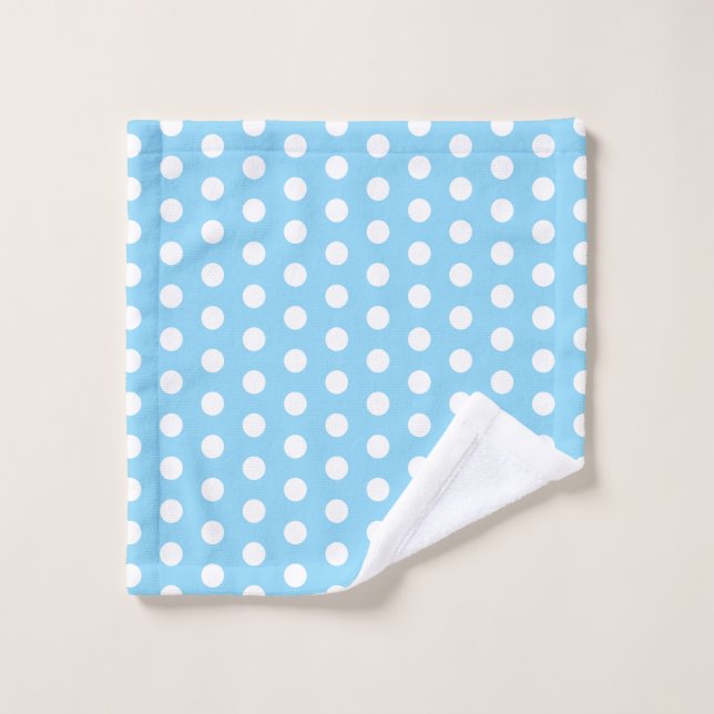 Classic Baby Blue Polka Dots Waschlappen (Waschlappen)