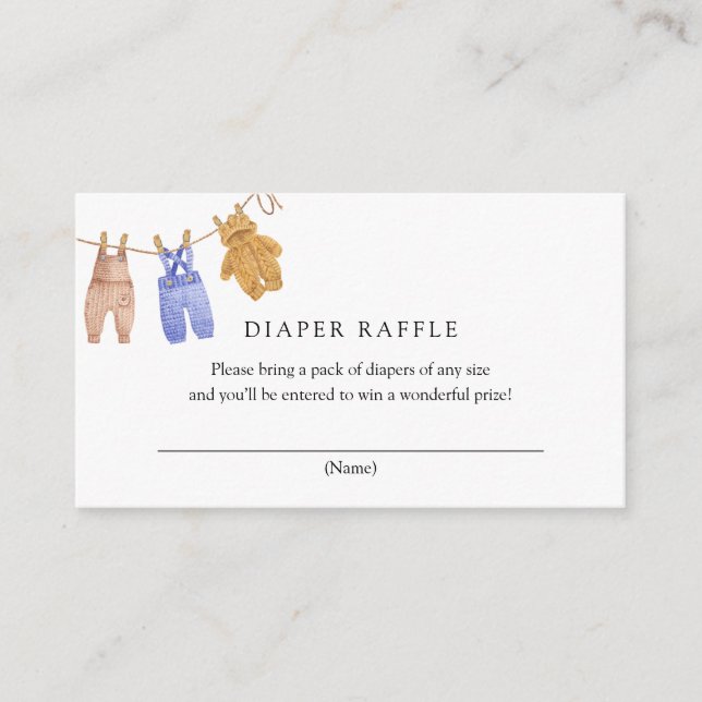 Classic Baby Diaper Raffle Card Begleitkarte (Vorderseite)