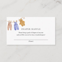 Classic Baby Diaper Raffle Card Begleitkarte