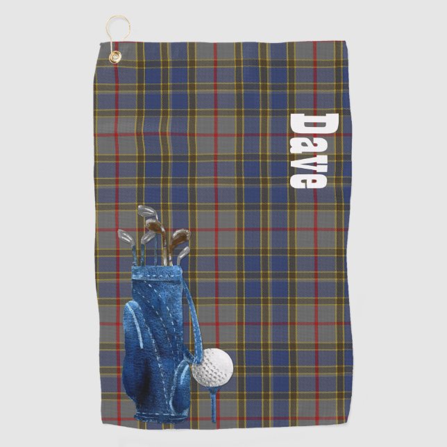 Classic Balfour Tartan Kariertes Golfhandtuch (Vorderseite)