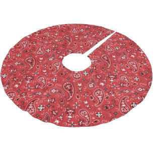 Classic Bandana Red Paisley Polyester Weihnachtsbaumdecke