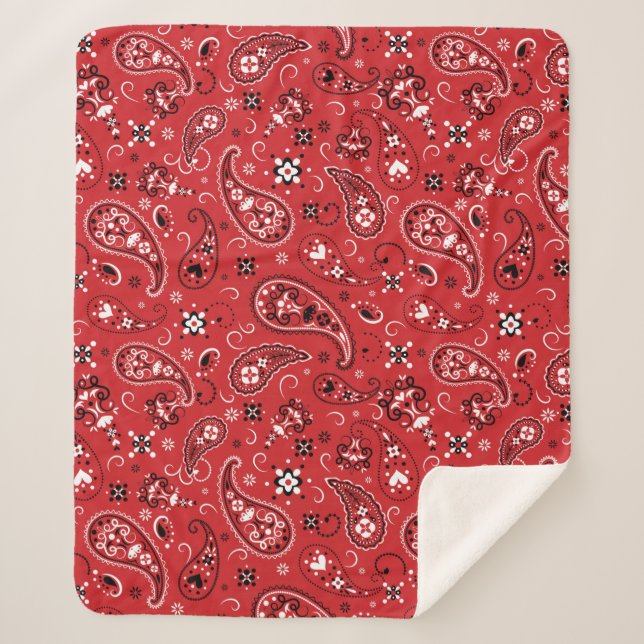 Classic Bandana Red Paisley Sherpadecke (Vorderseite)