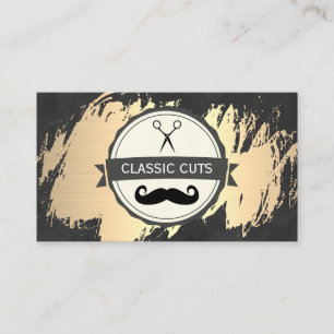 Classic Barber Shop Gold Brushed Visitenkarte