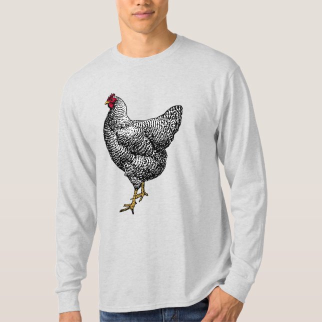 Classic Barred Plymouth Rock Chicken Hen T-Shirt (Vorderseite)