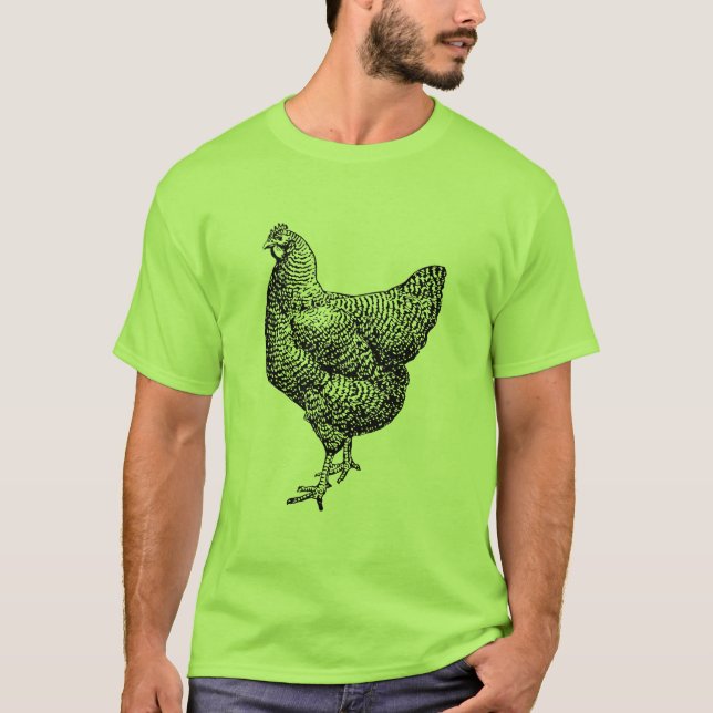 Classic Barred Plymouth Rock Chicken Hen T-Shirt (Vorderseite)