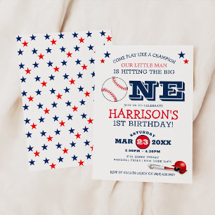 Classic Baseball Kids 1. Geburtstag Einladung