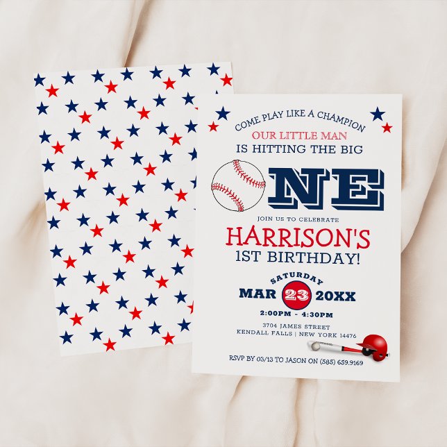 Classic Baseball Kids 1. Geburtstag Einladung (Von Creator hochgeladen)