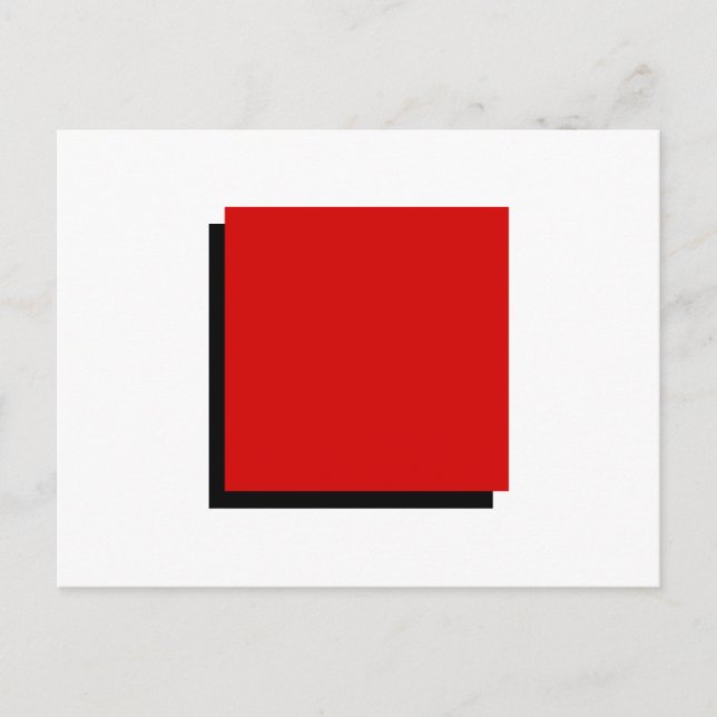 Classic Bauhaus Geometric Art Roter Platz Postkarte (Vorderseite)