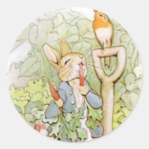 Classic Beatrix Potter Niedlich Bunny Runder Aufkleber