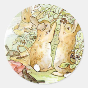 Classic Beatrix Potter Niedlich Bunny Runder Aufkleber