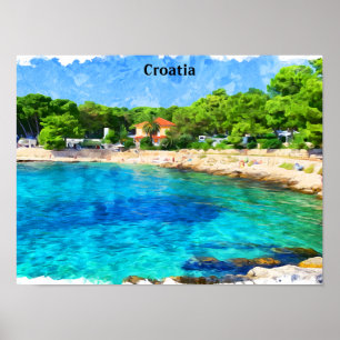 Classic Beautiful Croatia Küste Landschaft Poster