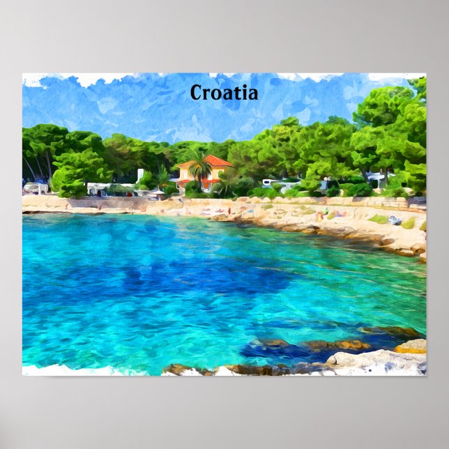 Classic Beautiful Croatia Küste Landschaft Poster (Vorne)