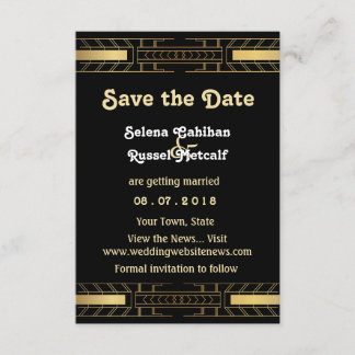 Classic Beauty Art Deco Save the Date Einladung