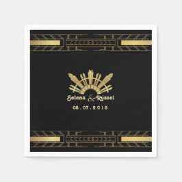 Classic Beauty Art Deco Wedding Napkins Serviette